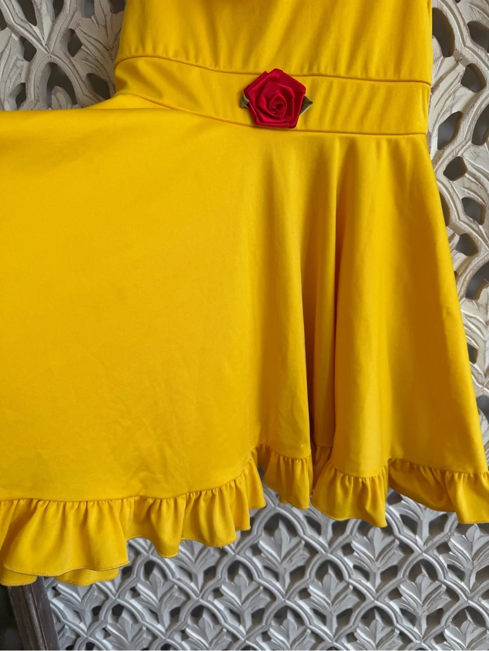 Little Adventures Belle Princess Dress Costume Size 6 Yellow Rose
